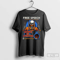 Premium Free Speech Prisoner Of Expression Gagged Skeleton Caricature Unisex , , , Long Sleeve Tee