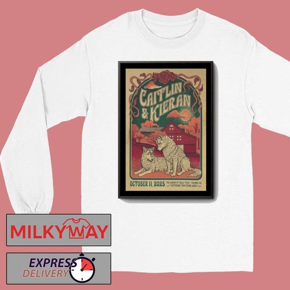 2025 Wolf Trap, Vienna, VA Tour Caitlin & Kieran Poster shirt Unisex , , , Long Sleeve Tee