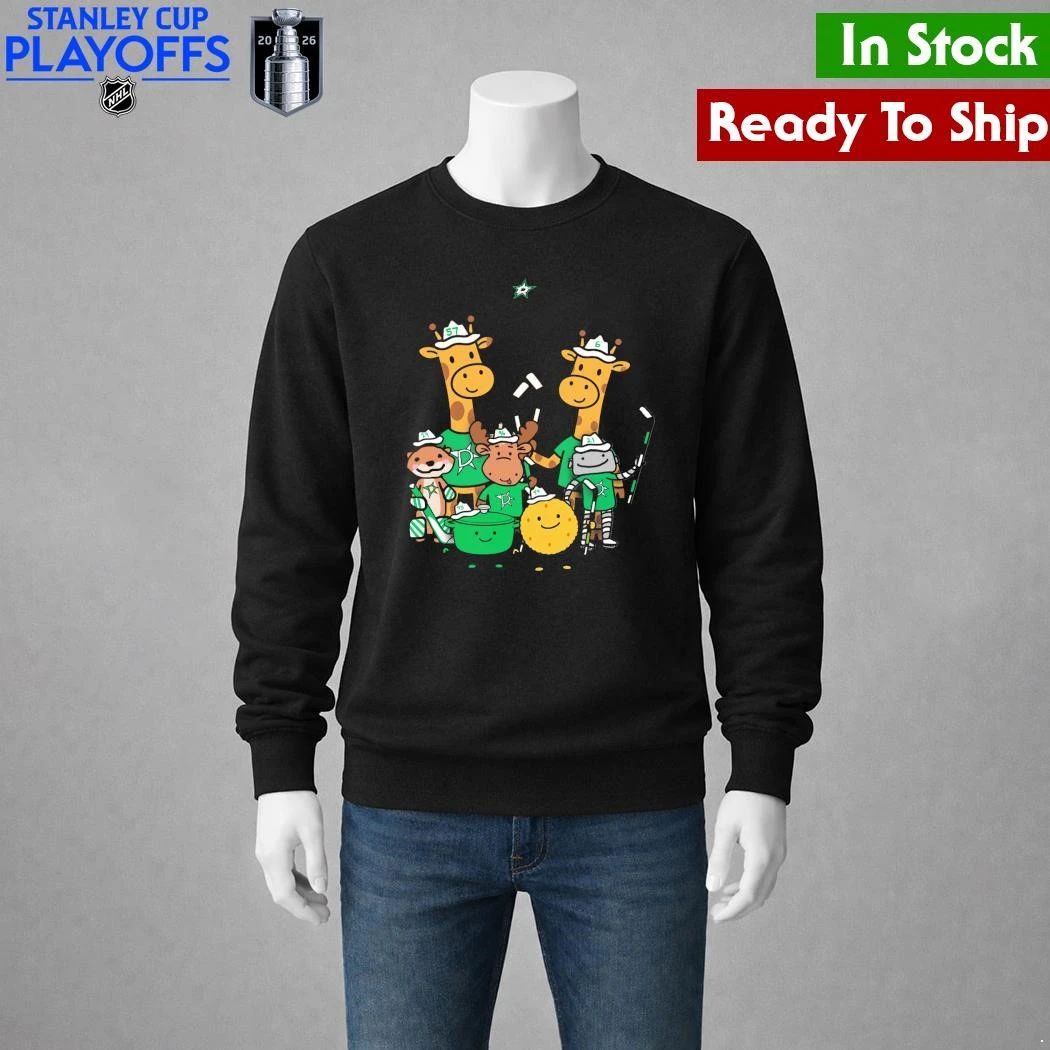 Dallas Stars Cartoon Group Illustration Shirt Unisex , , , Long Sleeve Tee
