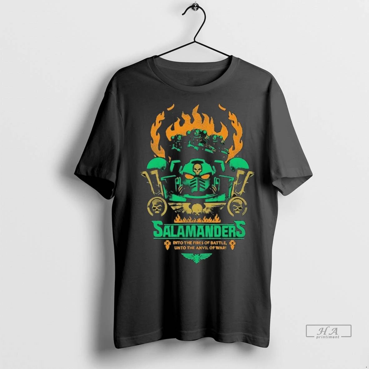 Trendy Officials Salamanders Warhammer Into The Fires Of Battle Unto The Anvil Of War Unisex , , , Long Sleeve Tee