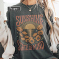 Boho Sun Botanical Poppy Comfort Tee Shirt Relaxed Fit Unisex , , , Long Sleeve Tee