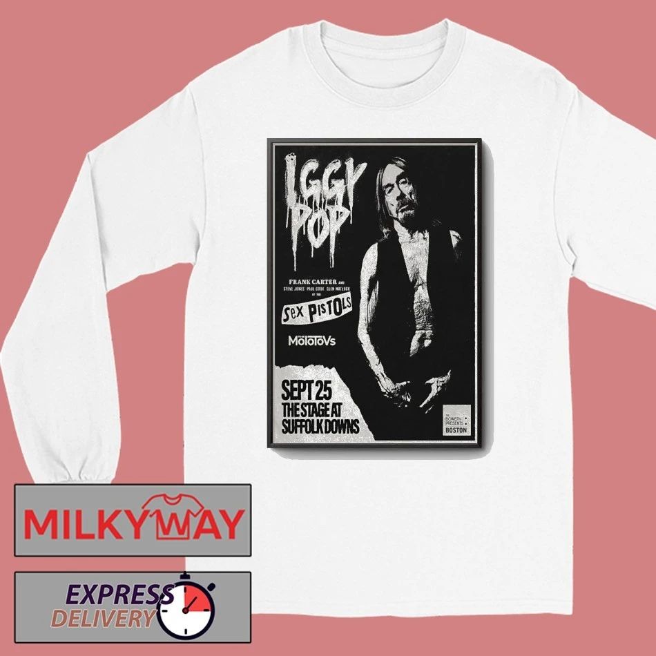 Iggy Pop Boston MA Sept 25 2025 Poster shirt Unisex , , , Long Sleeve Tee