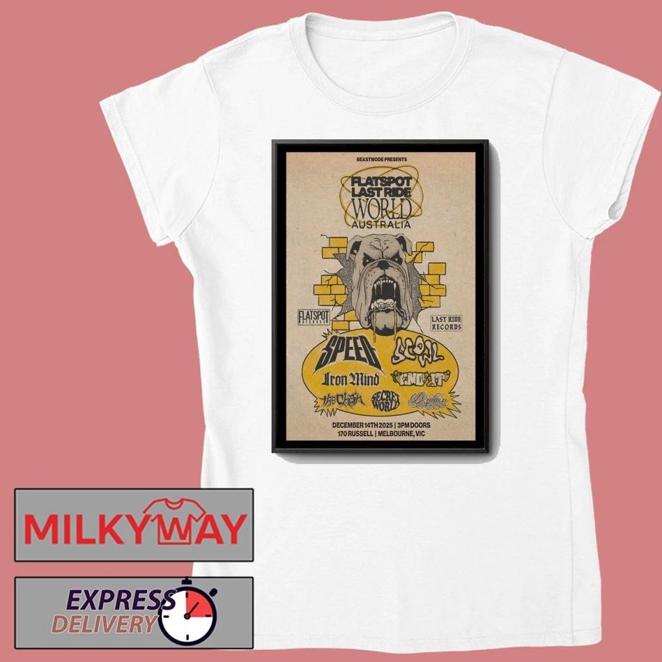 Flatspot Records Melbourne, VIC Australia 2025 Tour Poster shirt Unisex , , , Long Sleeve Tee