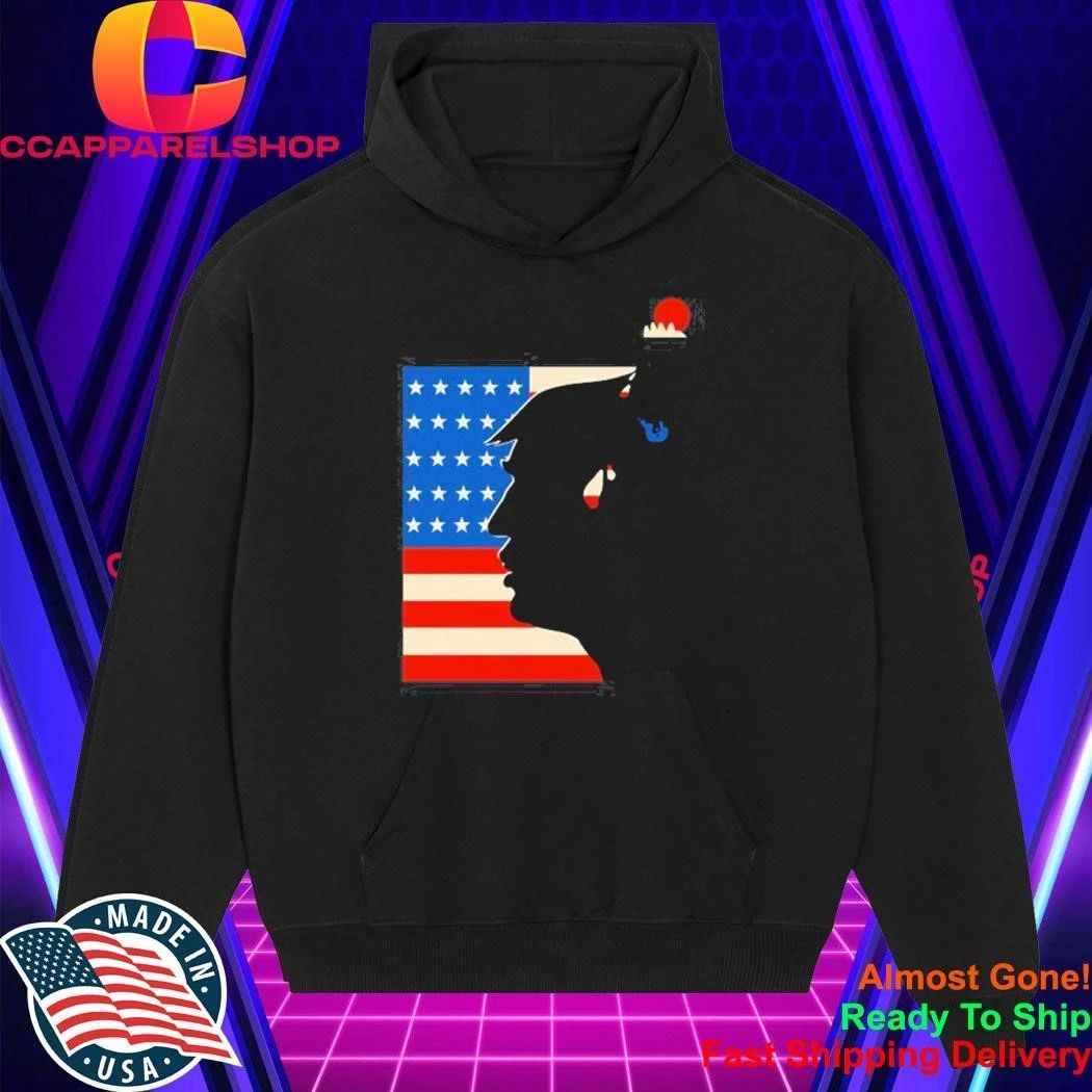 Donald Trump Silhouette Falling Man American Flag Shirt