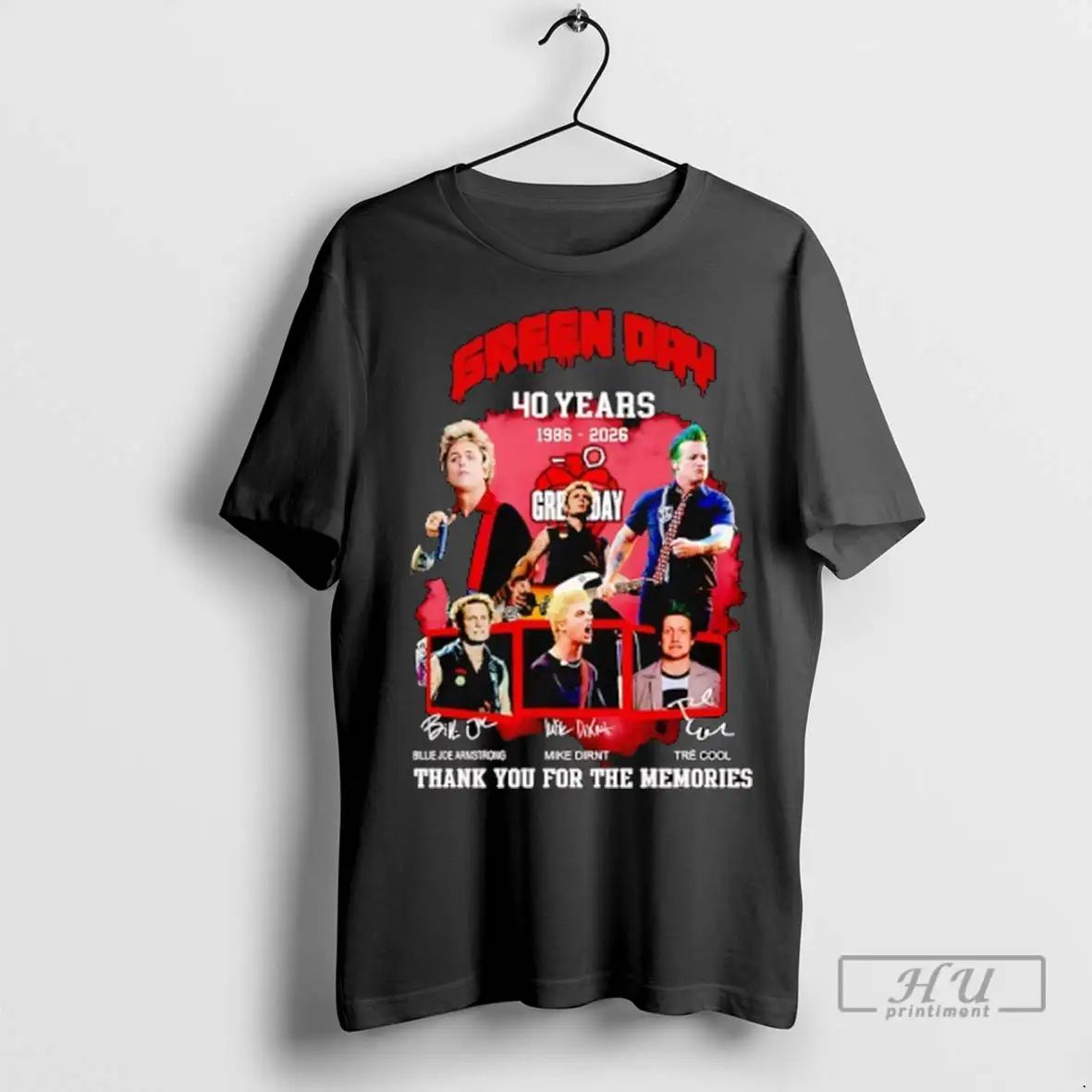 Officials Green Day 40 Years 1986 2026 Armstrong Dirnt Cool Thank You For The Memories Unisex , , , Long Sleeve Tee