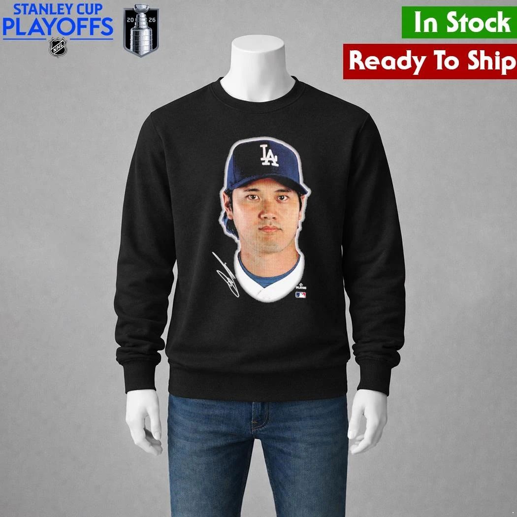 Los Angeles Dodgers Shohei Ohtani Outerstuff Black Headliner Shirt Unisex , , , Long Sleeve Tee