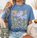 Boho Daisy Flower Comfort Tee Vintage Style Shirt Unisex , , , Long Sleeve Tee