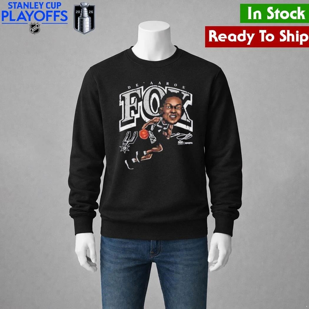 DeAaron Fox San Antonio Spurs Caricature Big Head Signature Shirt Unisex , , , Long Sleeve Tee