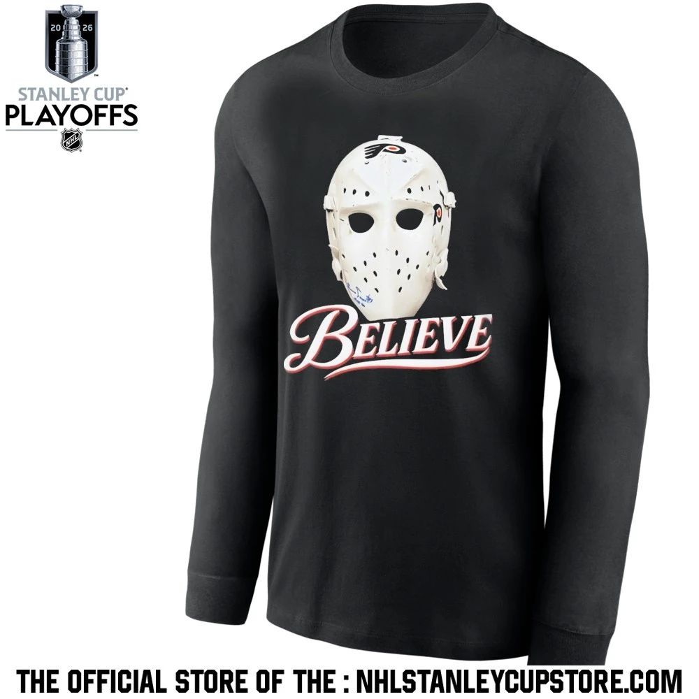 Flyers Bernie Parent Mask Believe 3.8% Shirt Unisex , , , Long Sleeve Tee