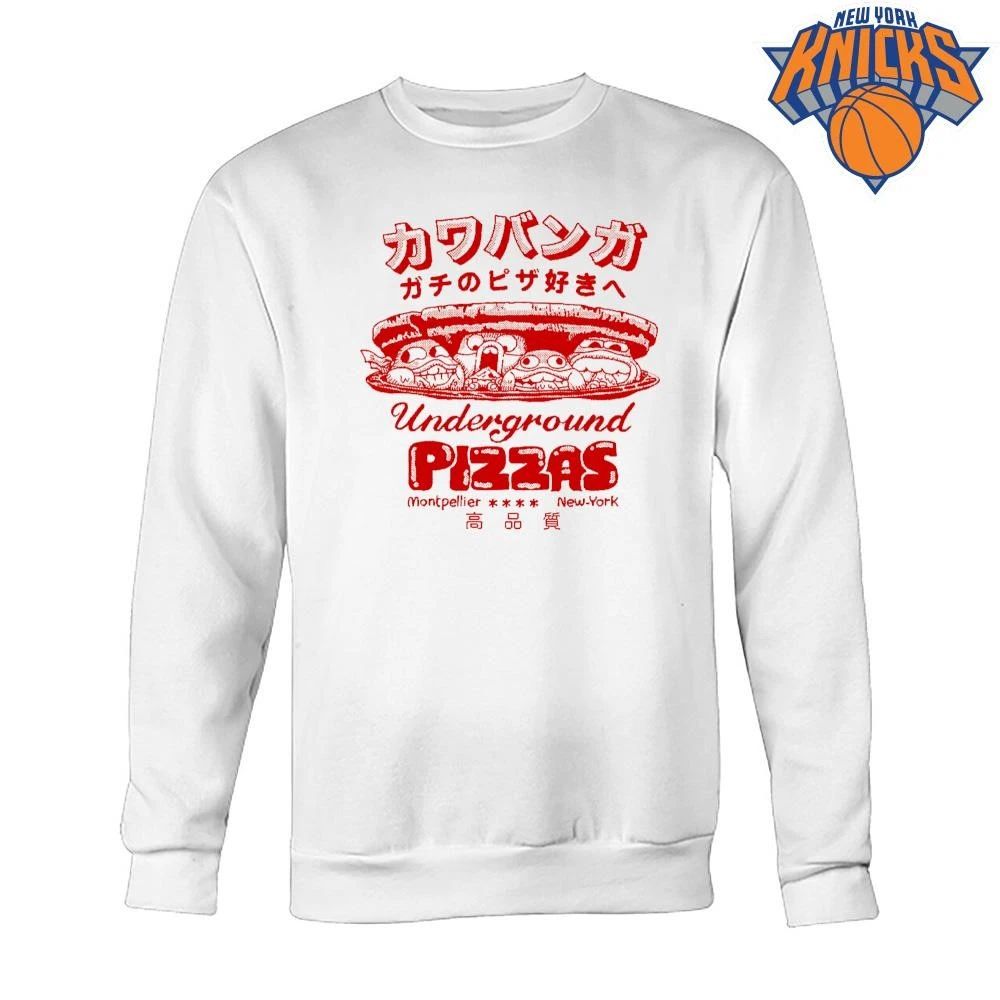 Underground Pizzas Gachinno Pizza Suki Cowabanga Japanese Text Graphic T shirt