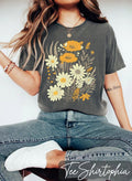 Boho Wildflower Comfort Tee Soft Cotton Shirt Unisex , , , Long Sleeve Tee