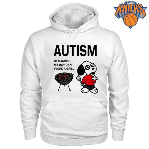 Autism Be Damned My Boy Can Work A Grill Funny Cartoon Dog Shirt