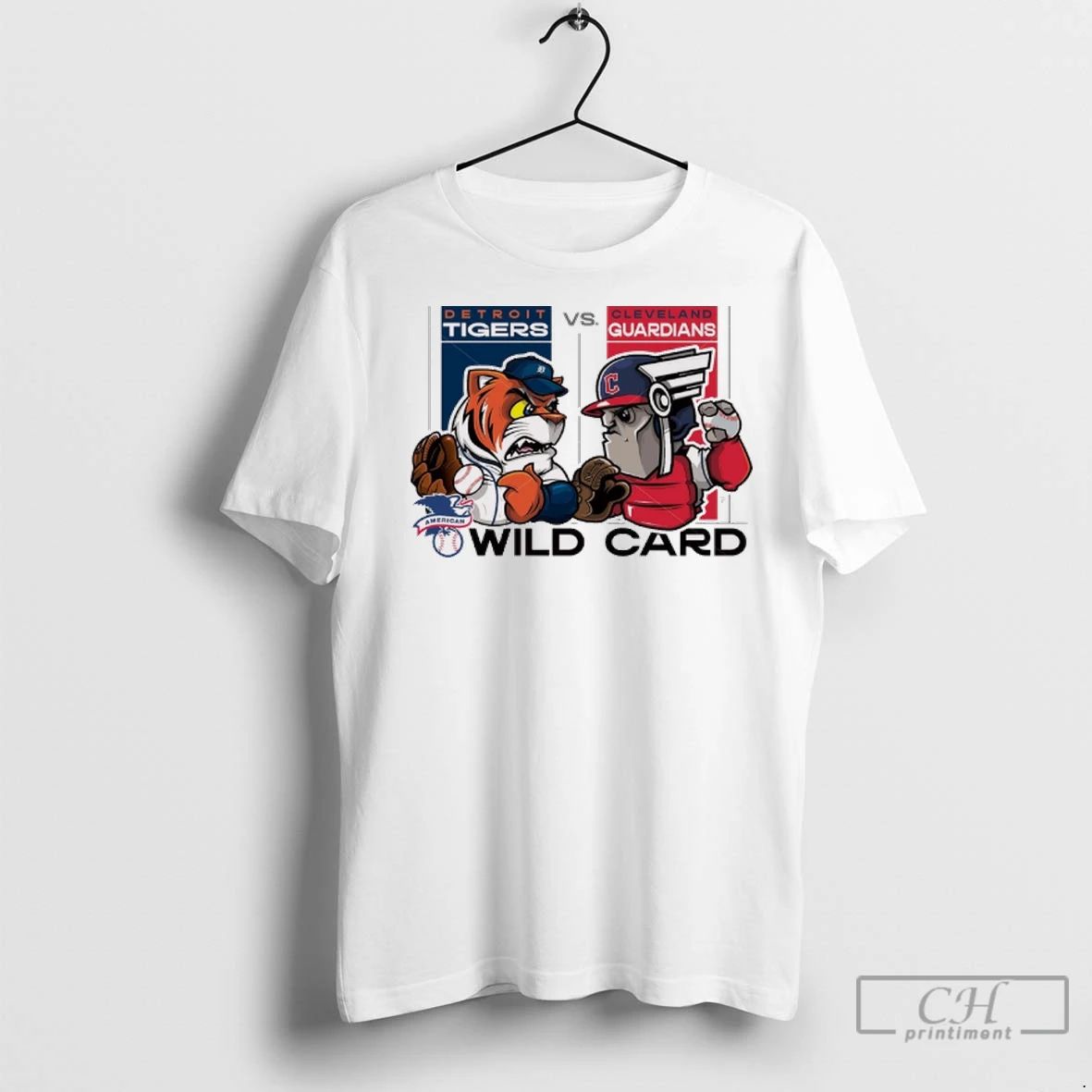 Premium Detroit Tigers Vs Cleveland Guardians 2025 Mlb American League Wild Card Mascots Graphic