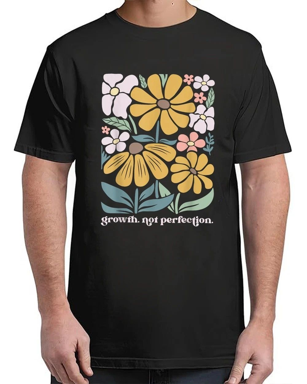 Boho Floral Growth Not Perfection Special Education For Adult S-4XL Unisex , , , Long Sleeve Tee