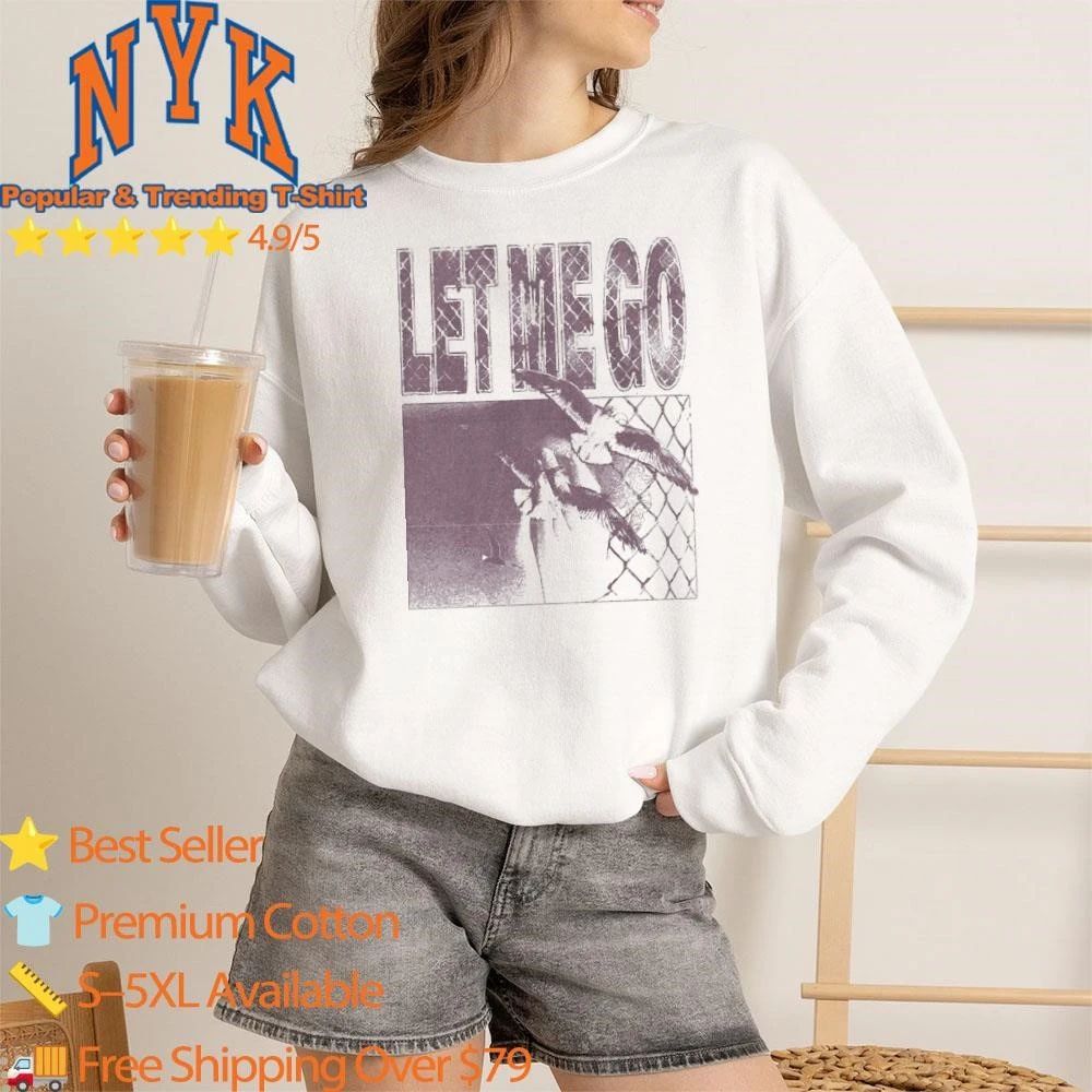 Let Me Go Aesthetic Vintage Bird Chain Link Fence Grunge shirt