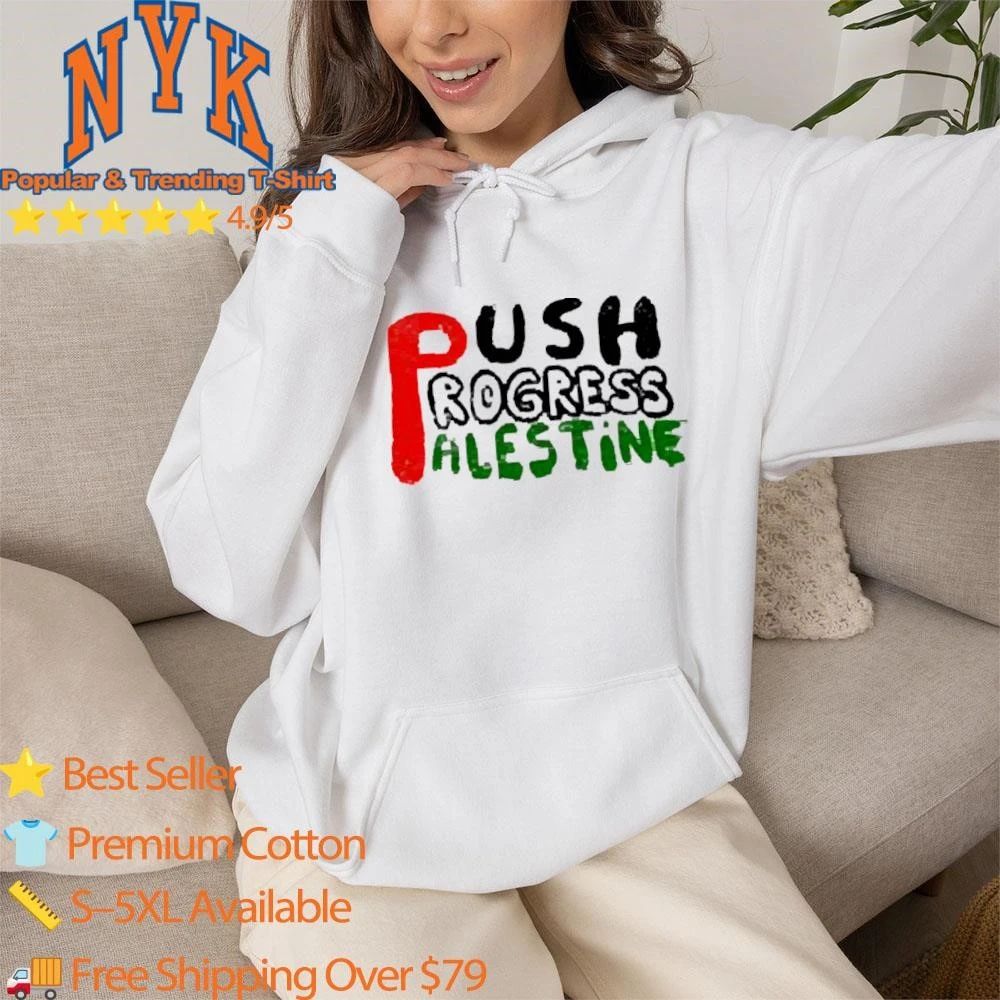 Push Progress Palestine Typography Red Black Green Graphic shirt