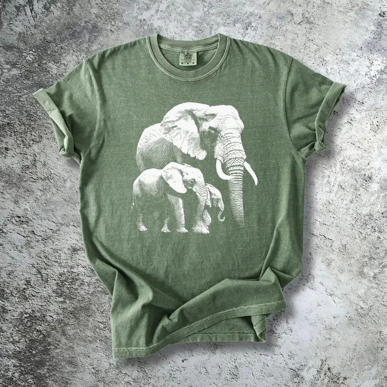 Elephants Vintage Boho Wildlife Comfort Tee Unisex , , , Long Sleeve Tee