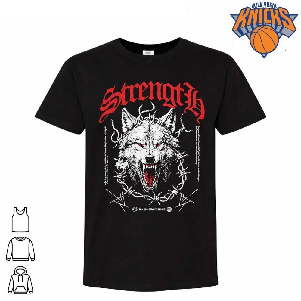 Strength Gothic Red Red Eye Wolf Shirt