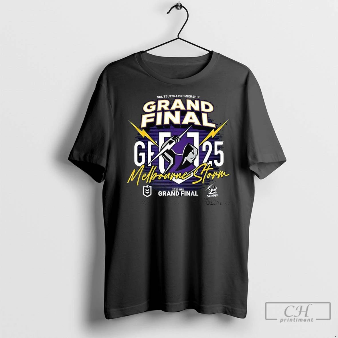 Premium Melbourne Storm 2025 Nrl Mens Grand Final Unisex , , , Long Sleeve Tee