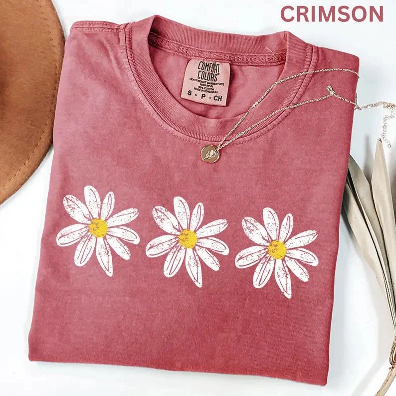 Daisy Boho Floral Comfort Tee Shirt Women's Flower Graphic Unisex , , , Long Sleeve Tee