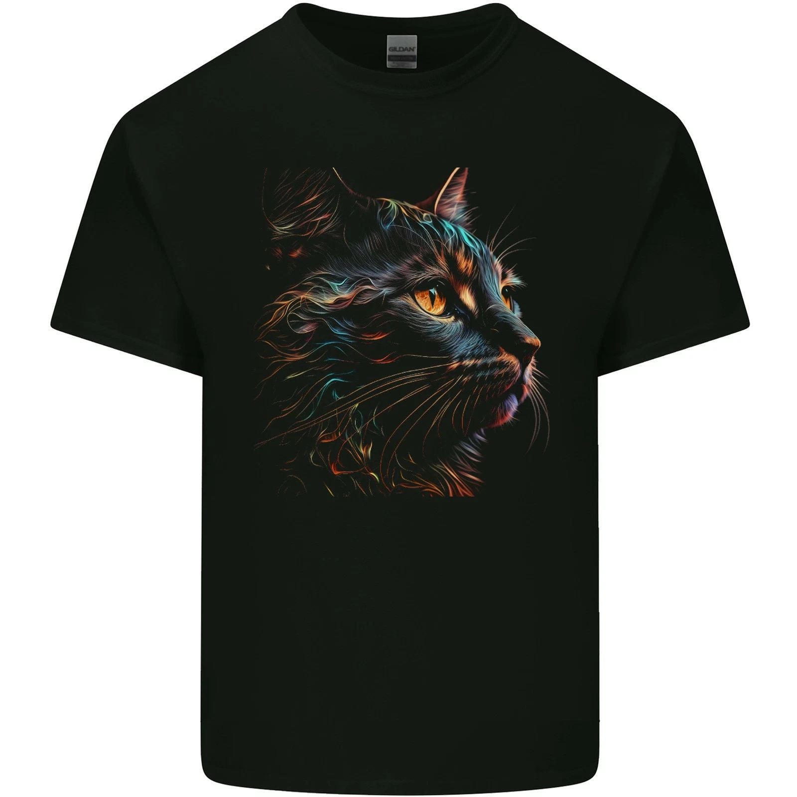A Fantasy Cat With Cool Colours 2 Mens Light Cotton Unisex , , , Long Sleeve Tee