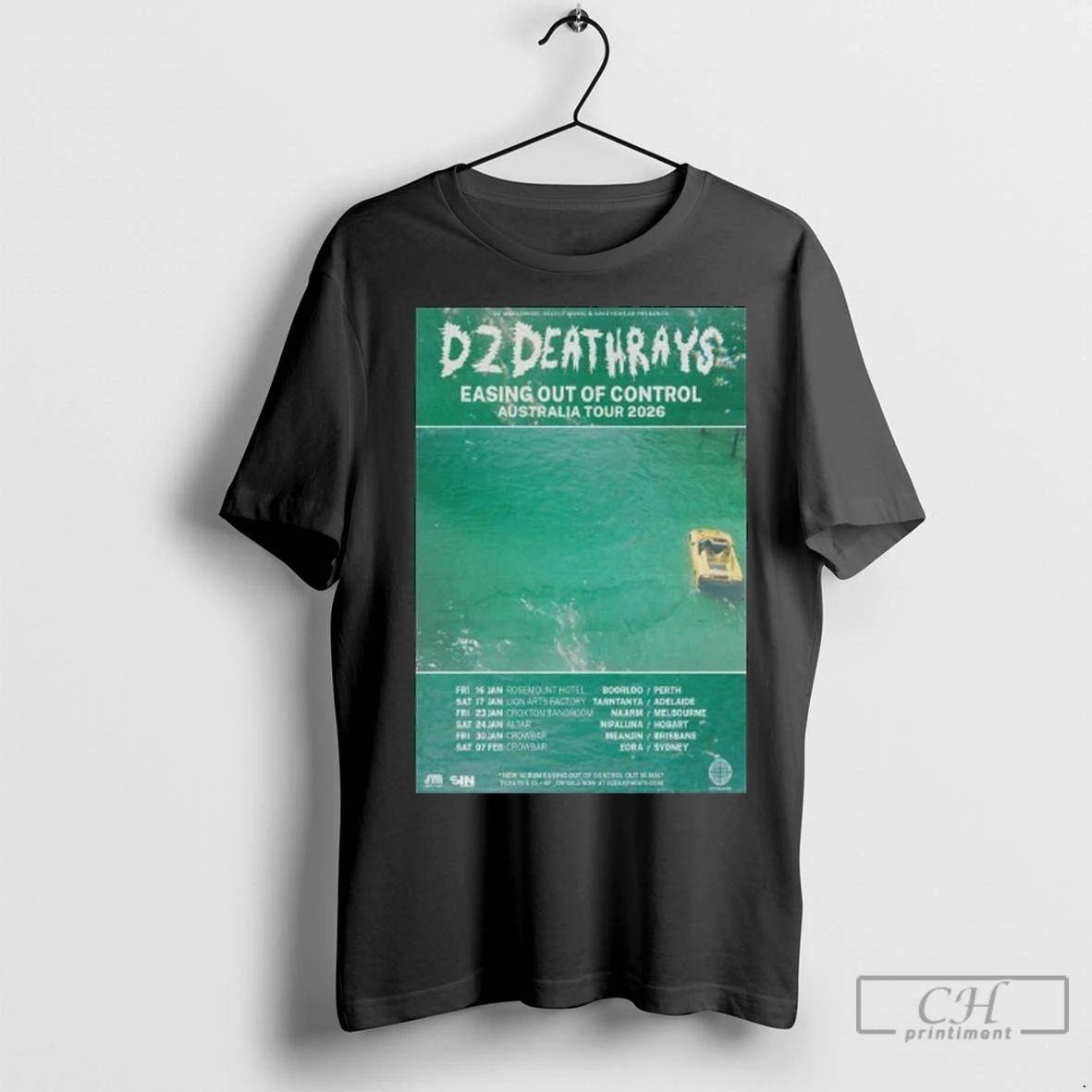 Premium Dz Deathrays Easing Out Of Control Australia Tour 2026 Long Sleve Unisex , , , Long Sleeve Tee