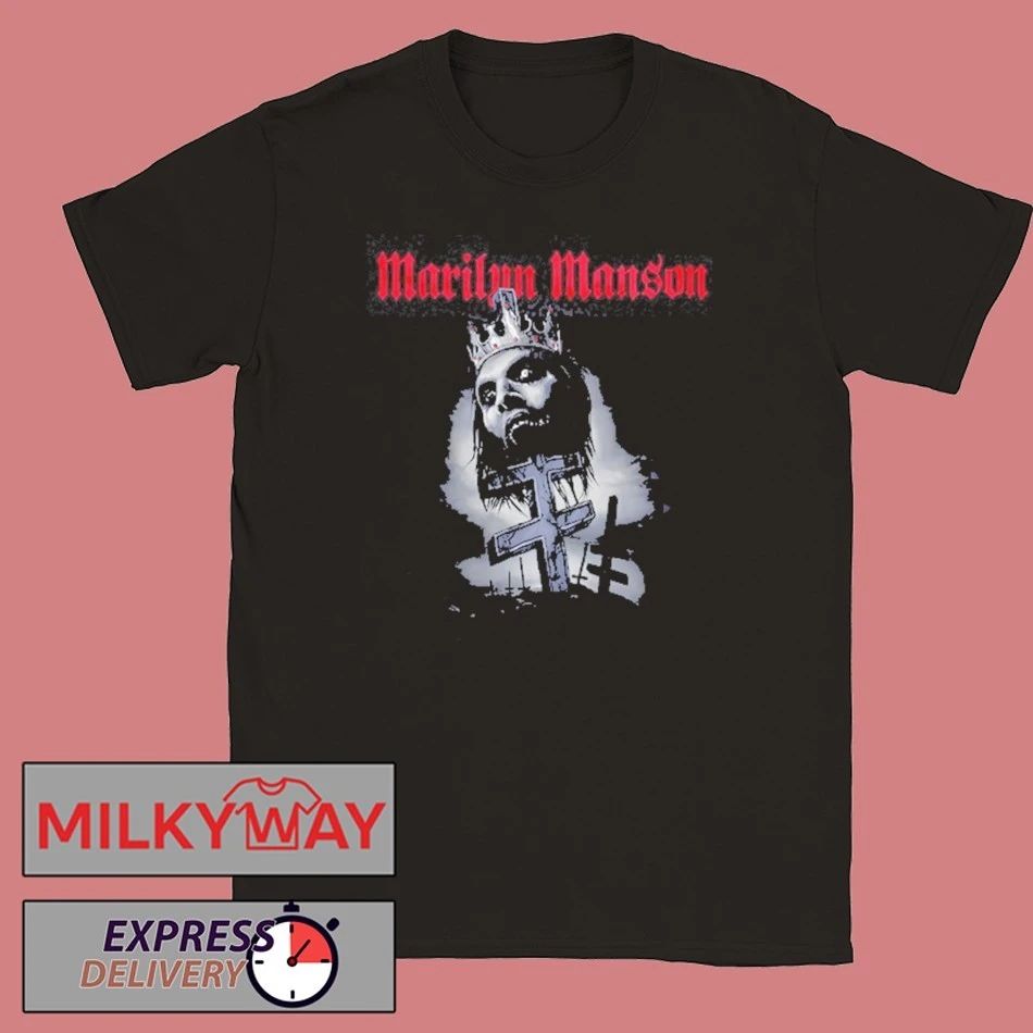 Marilyn Manson Impaled Double Cross Black shirt Unisex , , , Long Sleeve Tee
