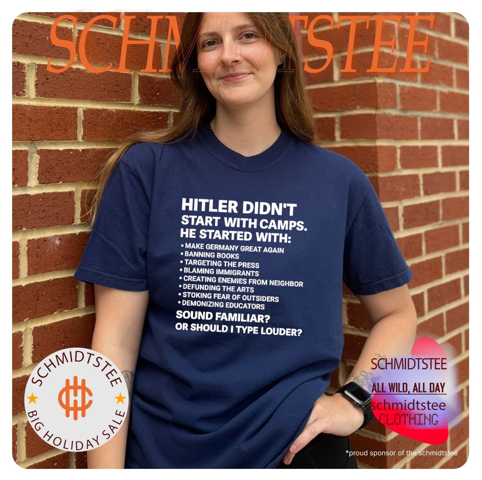 Hitler didn’t start with camps he started with make Germany great again banning books targeting the press shirt