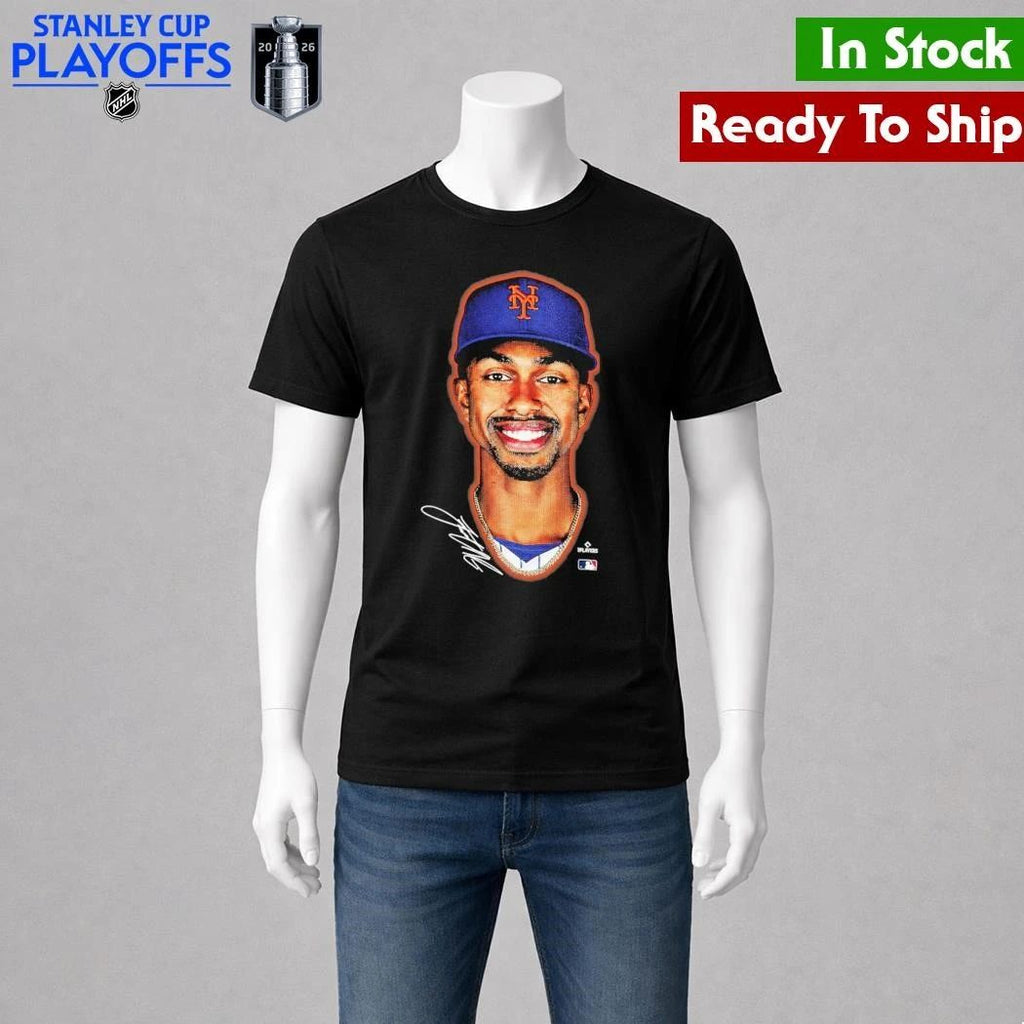 New York Mets Francisco Lindor Outerstuff Black Headliner Shirt Unisex , , , Long Sleeve Tee
