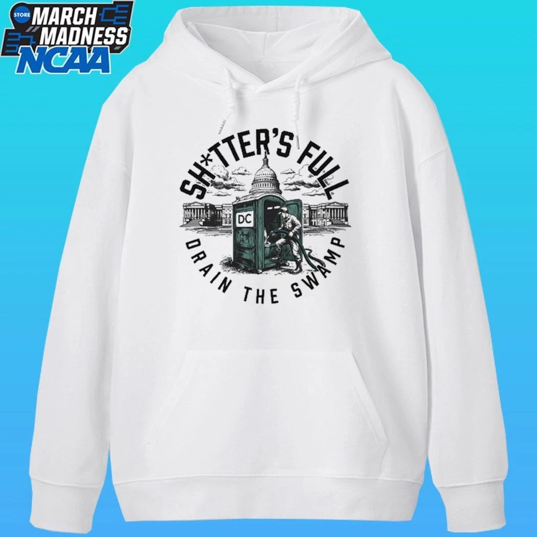 Shitter’s Full Drain The Swamp Cleaning A Toilet At The White House Shirt Unisex , , , Long Sleeve Tee