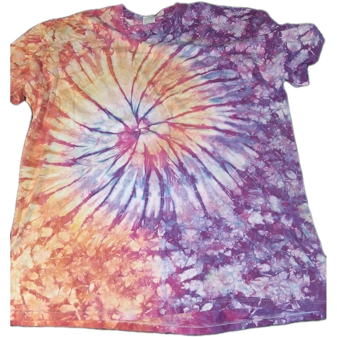 Vtg 80's Handmade Tie Died T Shirt XXL Distressed Grunge Hippie Boho Retro Unisex , , , Long Sleeve Tee