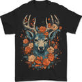 A Fantasy Deer With Flowers Mens 100% Cotton Unisex , , , Long Sleeve Tee