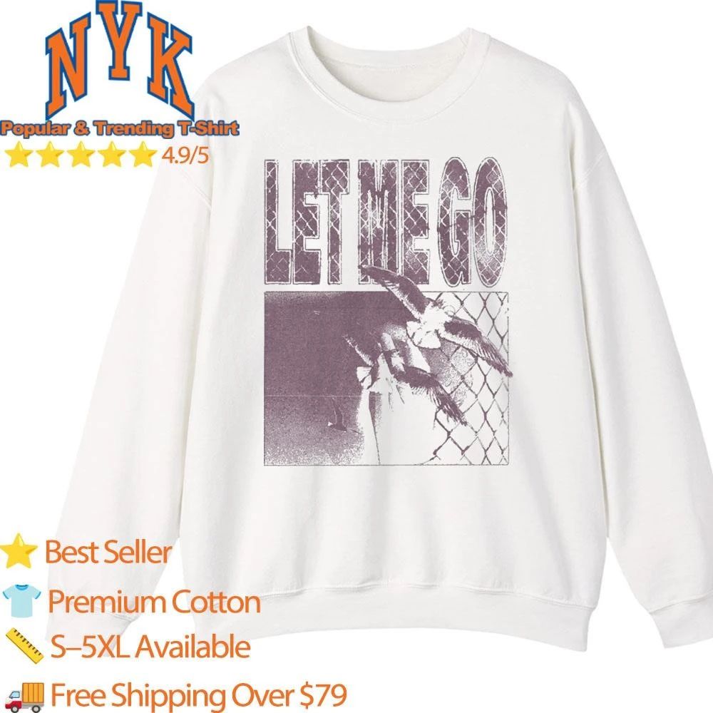 Let Me Go Aesthetic Vintage Bird Chain Link Fence Grunge shirt