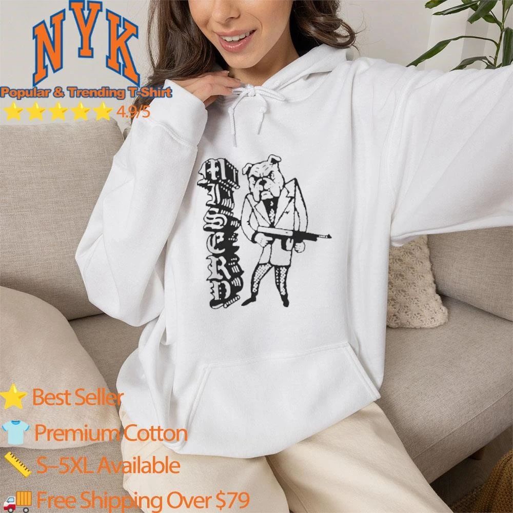 Misery Gangster Bulldog Holding Tommy Gun Vintage Streetwear Cartoon Shirt