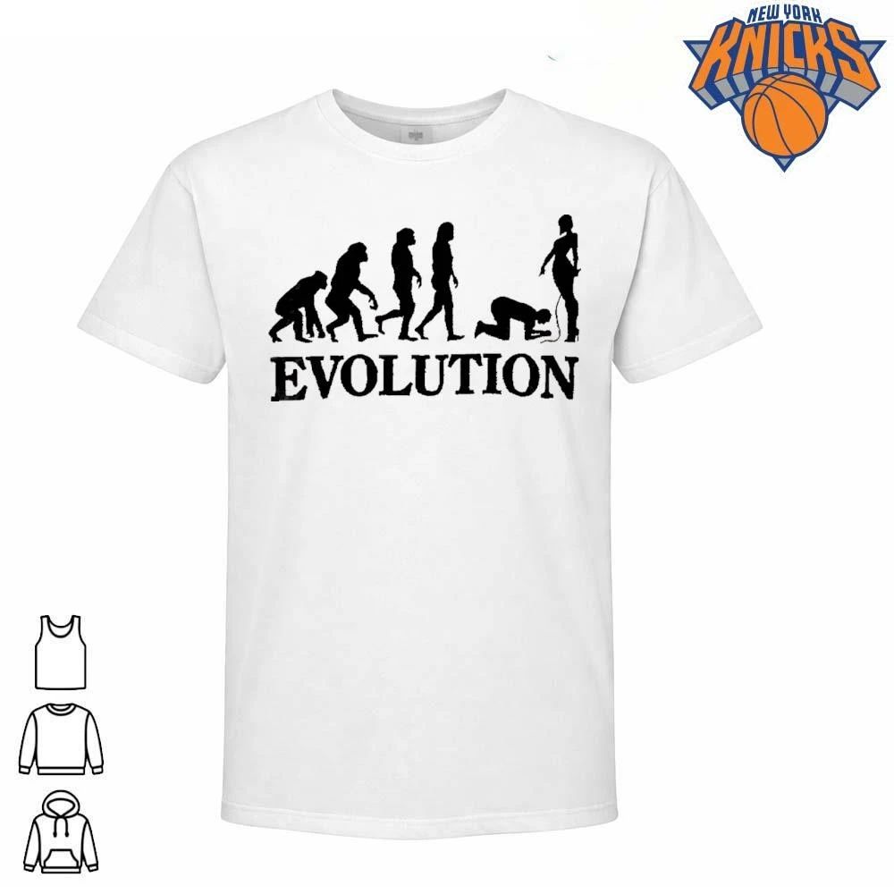 Human Evolution to Female Dominatrix BDSM Kink Humor Silhouette Graphic Shirt