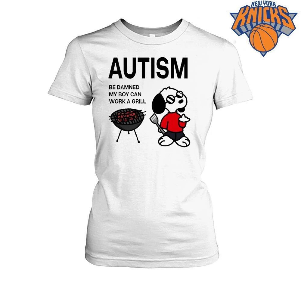 Autism Be Damned My Boy Can Work A Grill Funny Cartoon Dog Shirt