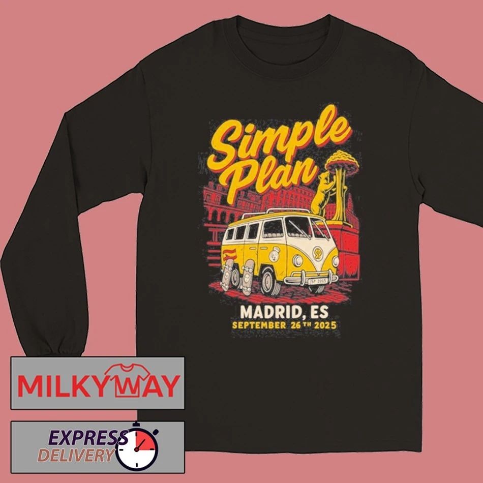 Simple Plan Sep 26 2025 Madrid, Spain, Palacio Vistalegre Shirt Unisex , , , Long Sleeve Tee