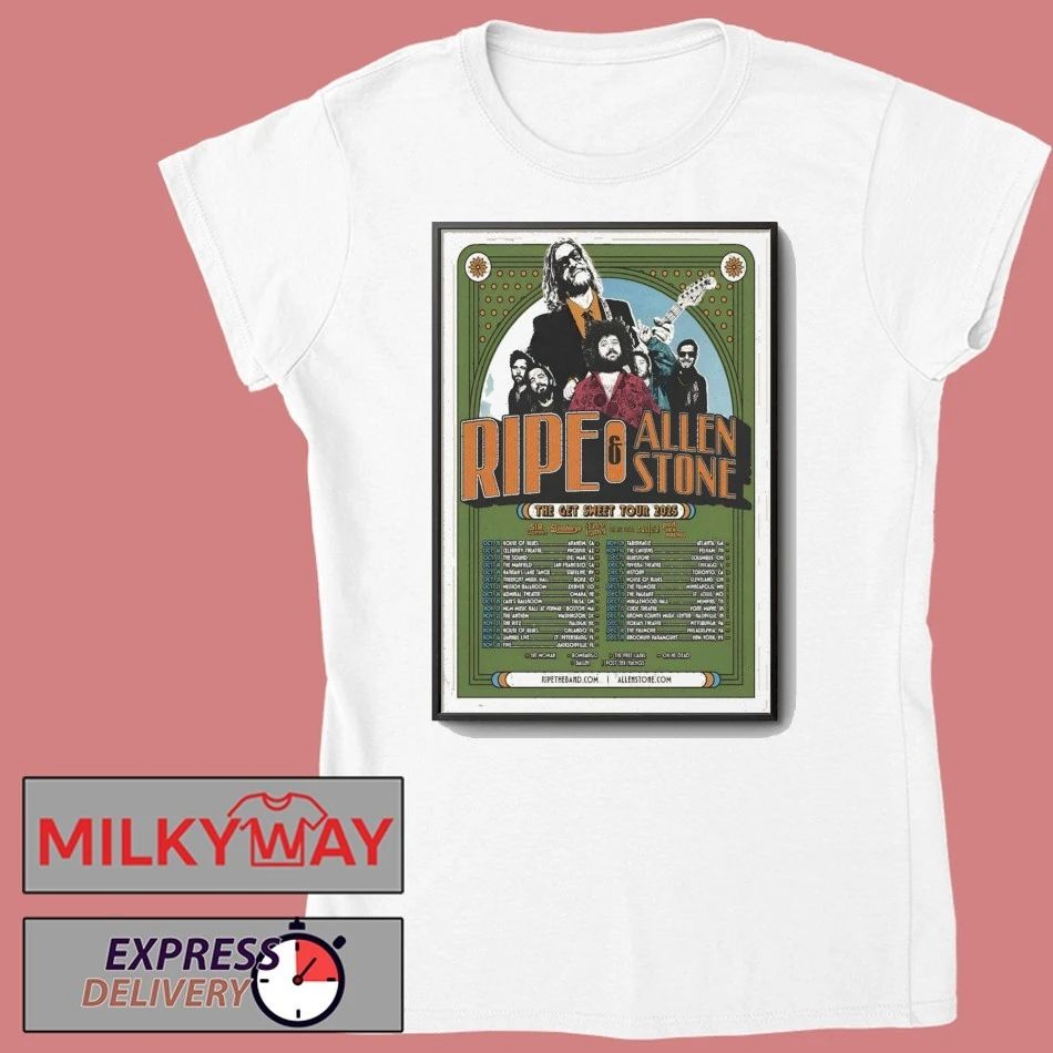 Ripe The Band And Allen Stone The Get Sweet Tour 2025 Poster shirt Unisex , , , Long Sleeve Tee