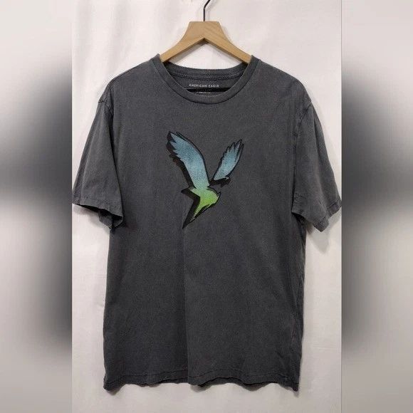AE Super Soft Graphic Mens M Gray Boho Retro Y2K Casual Comfy Unisex , , , Long Sleeve Tee