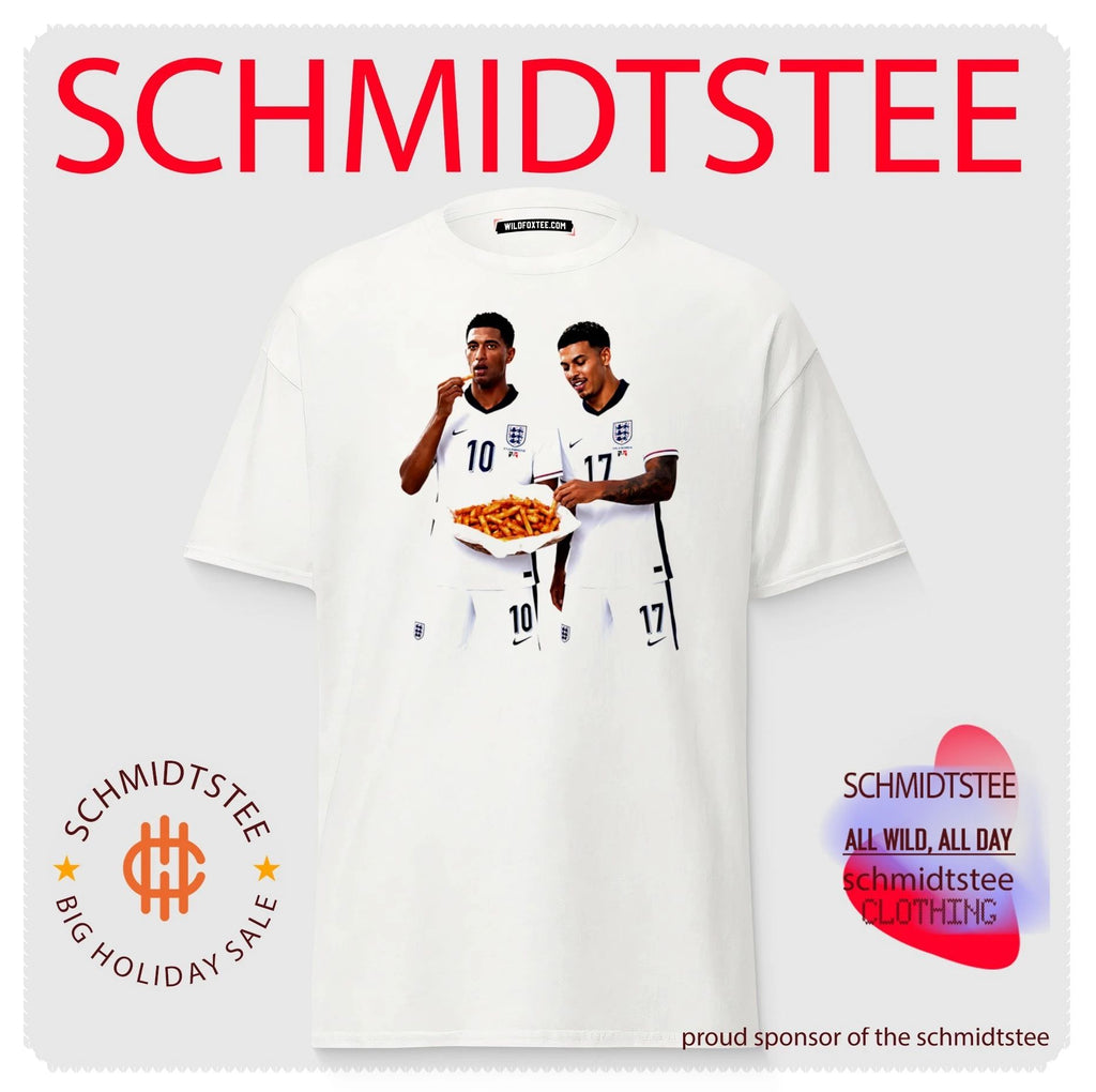 Jude Bellingham and Morgan Rogers Eating Orange Chips Mural Stourbridge Halesowen shirt