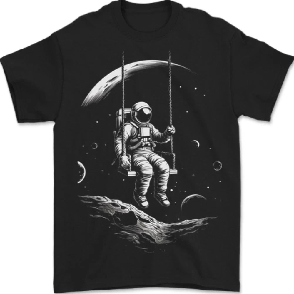 Space Swing Astronaut Spaceman Moon Fantasy Mens 100% Cotton Unisex , , , Long Sleeve Tee