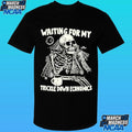 Skeleton Waiting For My Trickle Down Economics Shirt Unisex , , , Long Sleeve Tee