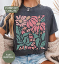 Boho Daisy Flower Comfort Tee Shirt Soft Floral Design Gift Unisex , , , Long Sleeve Tee