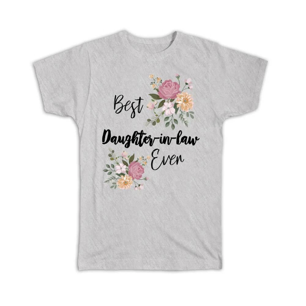 Gift : Best DAUGHTER-IN-LAW Ever Flowers Floral Boho Vintage Pastel Unisex , , , Long Sleeve Tee