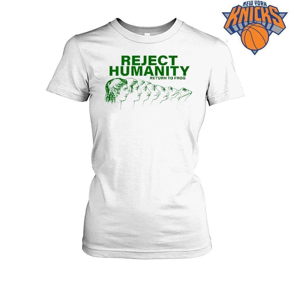 Funny Reject Humanity Return To Frog Reverse Evolution Meme Graphic Shirt