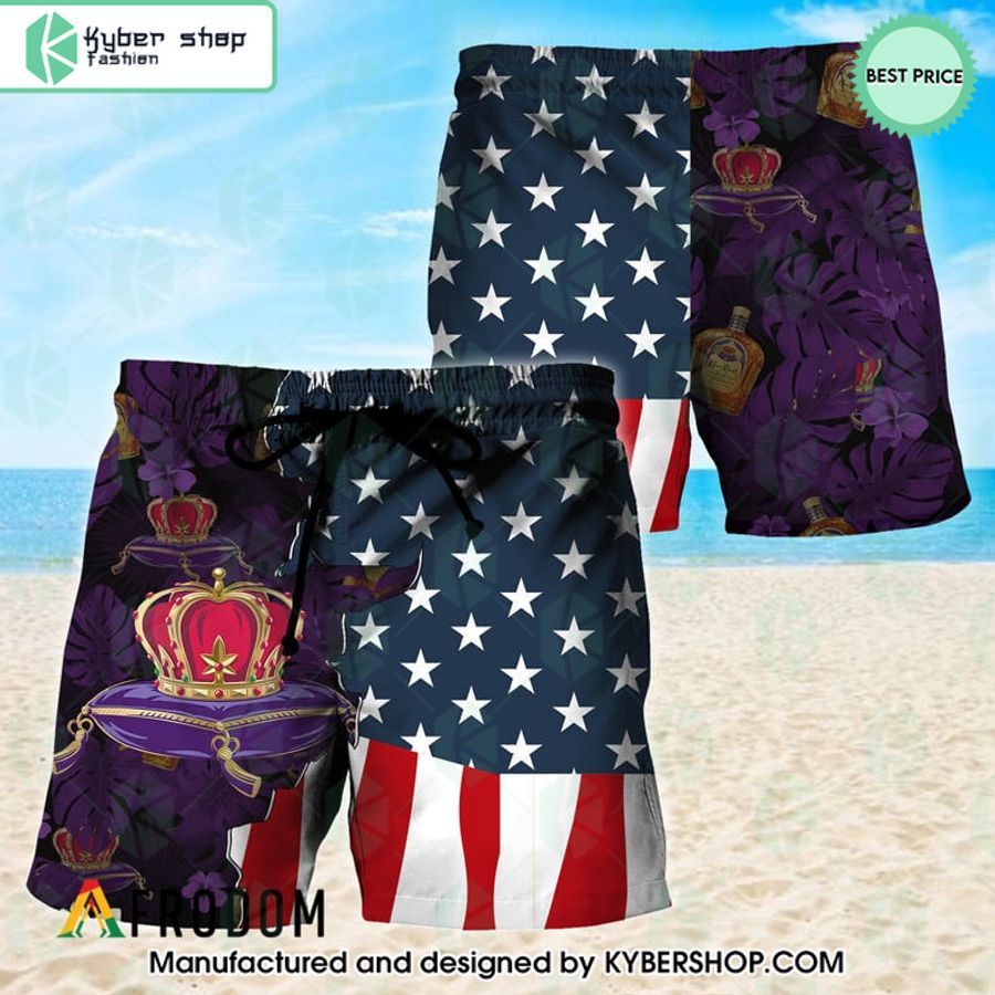 US Flag Crown Royal Hawaiian Shorts