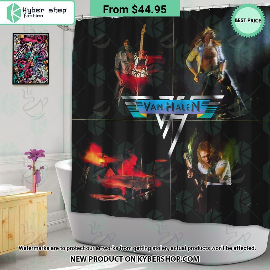 Van Halen Album 1978 Windown Curtain, Shower Curtain