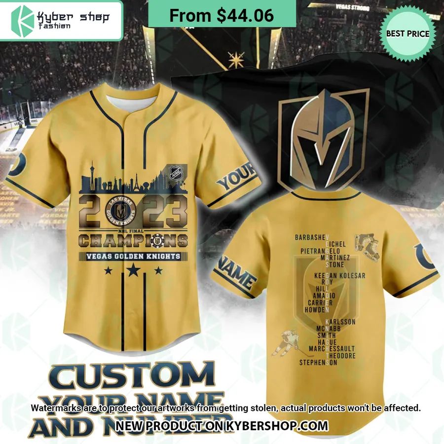 Vegas Golden Knights 2023 NHL Final Champions CUSTOM Baseball Jersey