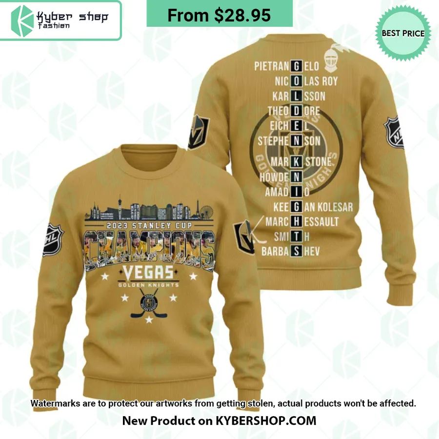 Vegas Golden Knights 2023 Stanley Cup Champions gold Hoodie