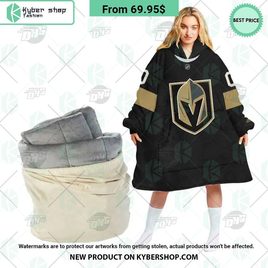 Vegas Golden Knights Black Hoodie Blanket
